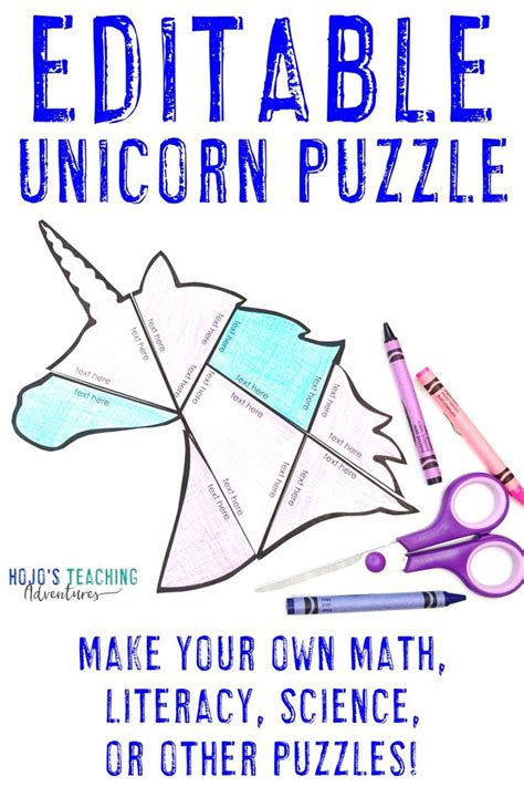 FREE Editable Unicorn Puzzle for 1st-6th Grade | Picture writing ...