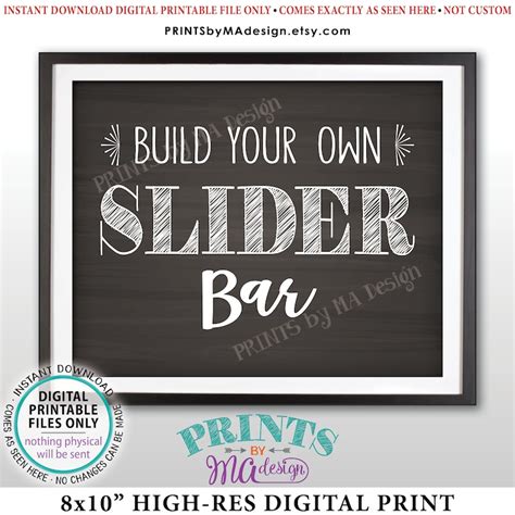 Slider Sign Build Your Own Slider Bar Sign Mini Burgers - Etsy