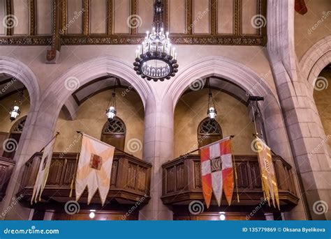 Interior of Detroit Masonic Temple. Detroit, Michigan, USA Editorial Stock Image - Image of ...