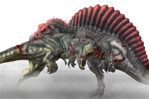 Tyrannosaurus Rex vs Spinosaurus Colored WIP by Herschel-Hoffmeyer on DeviantArt Dinosaur ...