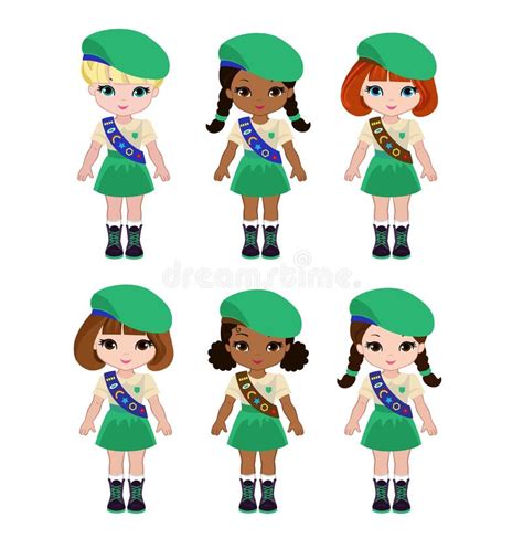 Collection of Girls Scouts Camping Outfit, Summer Camp Activities Stock ...