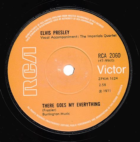 Elvis Presley - There Goes My Everything / I Really Don't Want To Know (1971, Vinyl) | Discogs