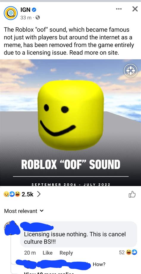 They cancelled the Roblox oof sound : r/Gamingcirclejerk