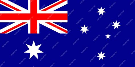 Colores oficiales de la bandera de Australia y vector de proporción | Vector Premium