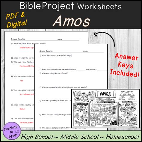 Summary of book of Amos Bible Overview Activity | Made By Teachers