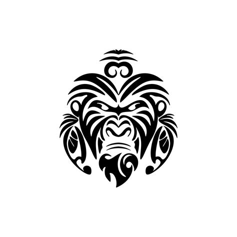 Monochrome vector logo of a monkey 21560578 Vector Art at Vecteezy