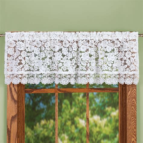 Floral Lace Cutout Window Valance | Collections Etc.