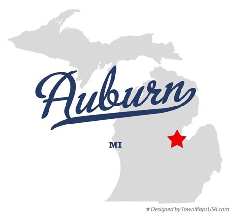 Map of Auburn, MI, Michigan