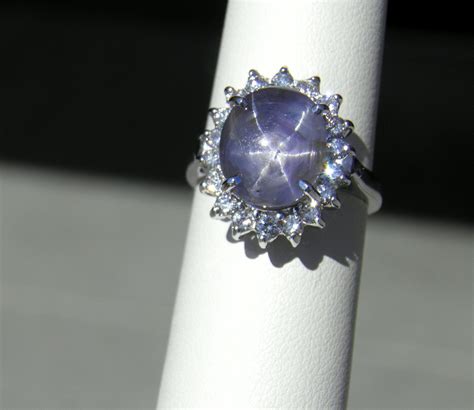 Estate Halo Ring with 10ct Round Blue Star Sapphire | Exquisite Jewelry for Every Occasion | FWCJ