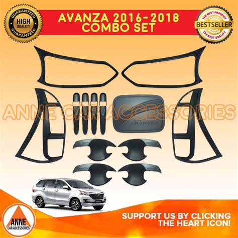 Toyota Avanza J G E 2016 - 2018 Black / Chrome Garnish Cover Set Toyota Avanza Accessories Parts ...