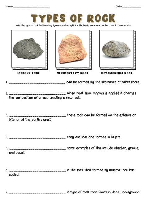 18 Soil Worksheets For 3rd Grade | Rock types, Science worksheets, Soil ...