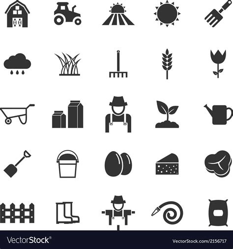 Farming icons on white background Royalty Free Vector Image