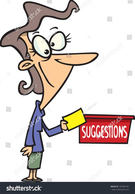 Cartoon Woman Putting Card Suggestion Box: เวกเตอร์สต็อก (ปลอดค่าลิขสิทธิ์) 187966136 | Shutterstock