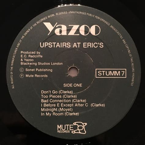 Yazoo - Upstairs At Eric's (1982, Vinyl) | Discogs