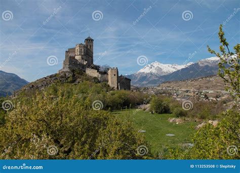 Valere Castle in Sion, Switzerland Stock Photo - Image of aerial, ruin ...