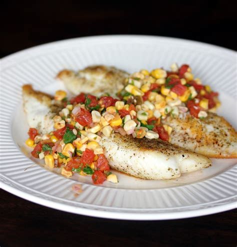 Pan Seared Tilapia with Spicy Corn Salsa - Lisa's Dinnertime Dish for Great Recipes!