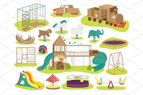 Children's playground vector | Education Illustrations ~ Creative Market