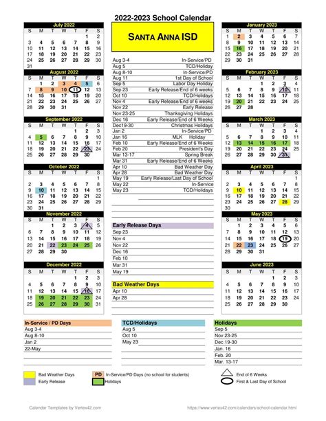 2022-2023 Santa Anna ISD Calendar | | colemantoday.com