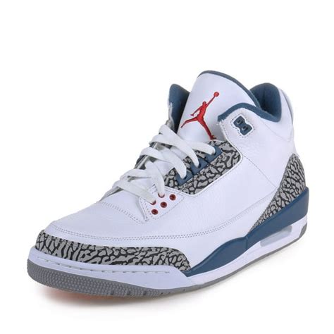 Air Jordan - Nike Mens Air Jordan 3 Retro "True Blue" White/True Blue ...