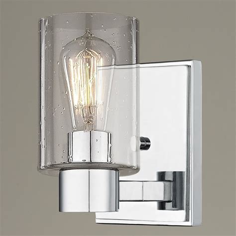 Seeded Clear Glass Sconce Chrome at Destination Lighting | Sconces ...