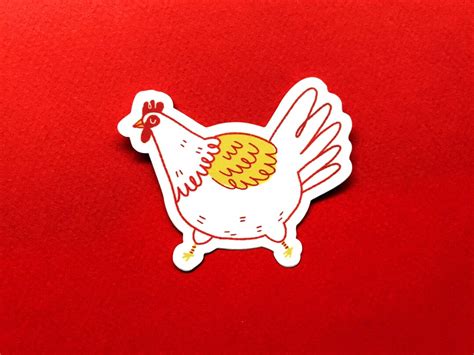 Chicken Sticker Waterproof Vinyl - Etsy