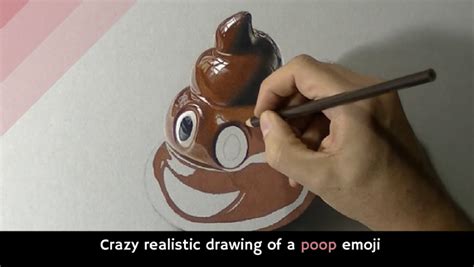 Crazy realistic drawing of a poop emoji - Alltop Viral