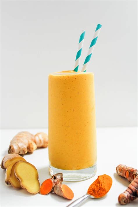 Ginger Turmeric Mango Smoothie with Greek Yogurt