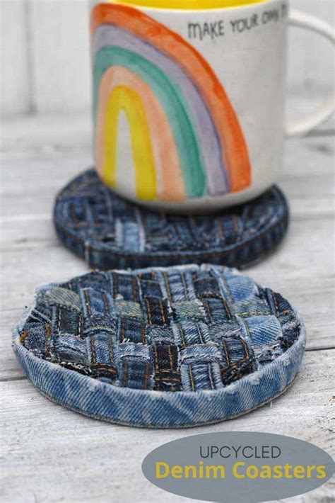 How to Make No-Sew Denim Coasters from Upcycled Jeans in 2021 | Denim ...