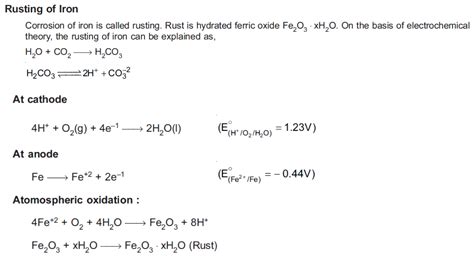 Chemical Equation Of Rusting Iron