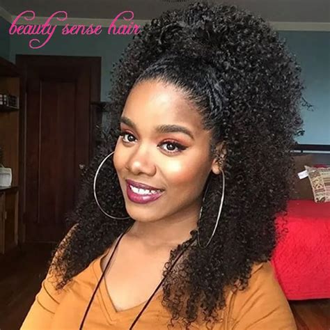 Popular style High Ponytail Full Lace wigs 150 density Kinky Curly ...