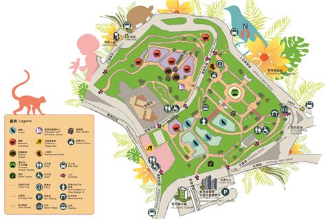 Hong Kong zoological and botanical gardens map - Map of Hong Kong zoological and botanical ...