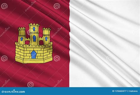 The Flag of the Castilla-La Mancha, Spain Stock Illustration - Illustration of country, nueva ...