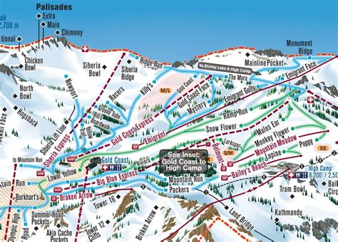 WRAPPED CANVAS 2021 Squaw Valley Ski Trail Map Ski Home | Etsy