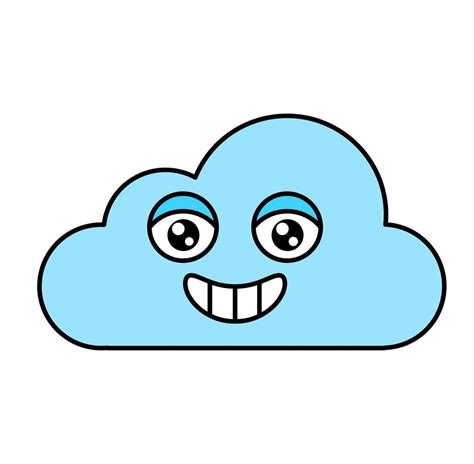 Cheerful cloud emoji outline illustration 4966850 Vector Art at Vecteezy