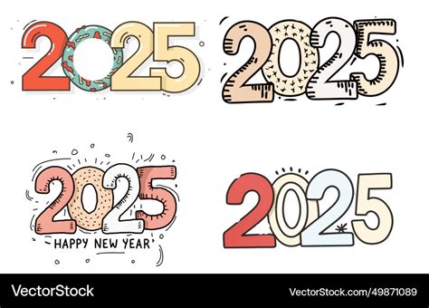 Happy new year 2025 text design Royalty Free Vector Image