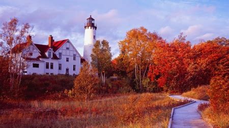 Autumn Lighthouse - Lighthouses & Architecture Background Wallpapers on Desktop Nexus (Image ...