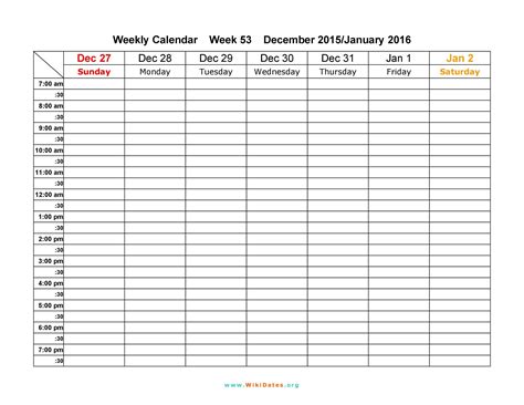Printable Blank Weekly Schedule