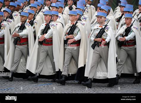 Foreign legion soldiers march during the French military parade for ...