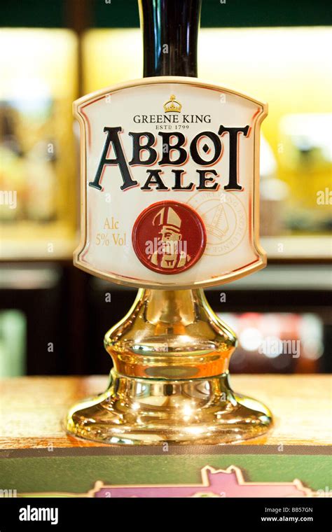 Greene King Abbot Ale beer pump Stock Photo - Alamy