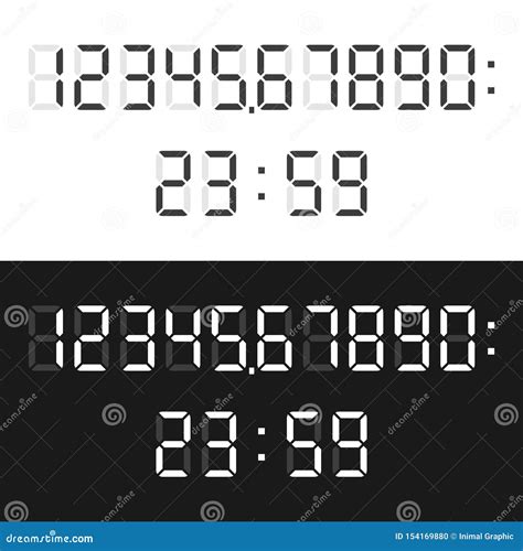 Calculator Digital Display Font Stock Vector - Illustration of digit, light: 154169880