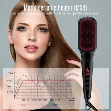China Enhanced Hair Straightener Brush Ionic Straightening Brush on ...