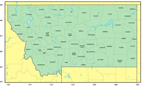 Counties Map of Montana • Mapsof.net