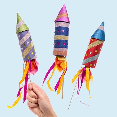 Bonfire Night Rockets craft activity guide | Baker Ross | Vuurwerk ...