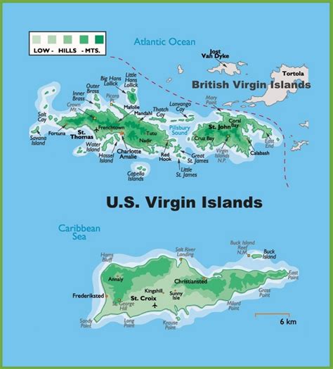 U.S. Virgin Islands physical map