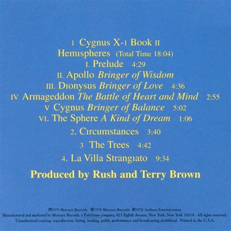 Cygnus X-1 Book Two: Hemispheres Lyrics | Rush.com