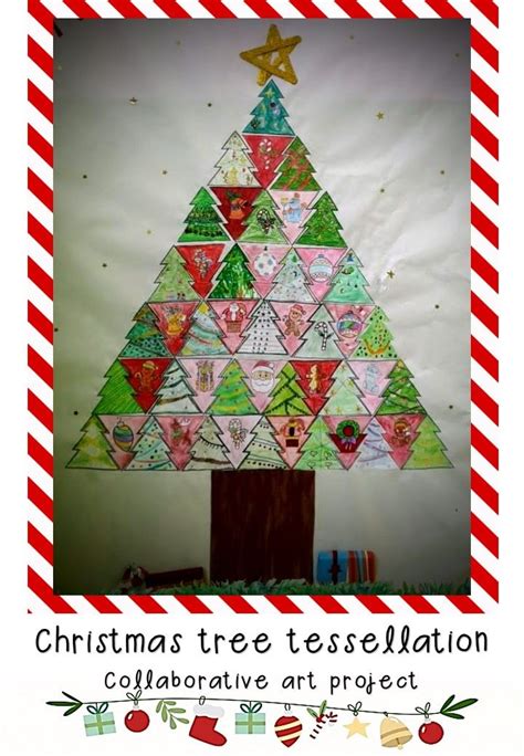 Christmas tree tessellation - collaborative art project | Christmas art projects, Collaborative ...