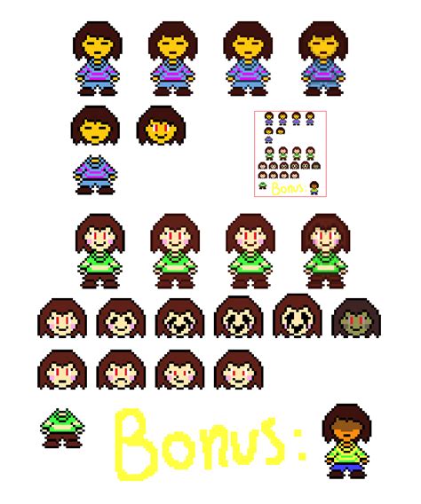 Undertale - Frisk and Chara Overworld Sprites by g-norm-us on Newgrounds