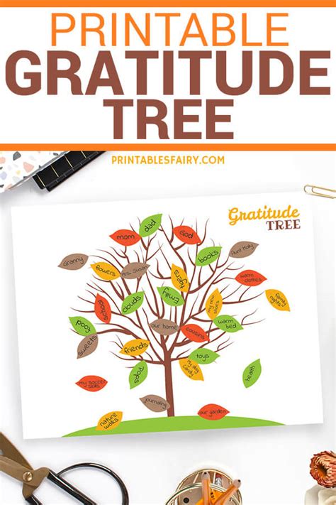 Gratitude Tree - Thanksgiving Activity for Kids - The Printables Fairy