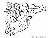 Christmas Angels Printable Coloring Page  Free Pages sketch template