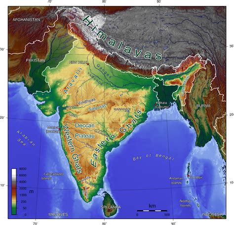 Major Mountain Ranges in India